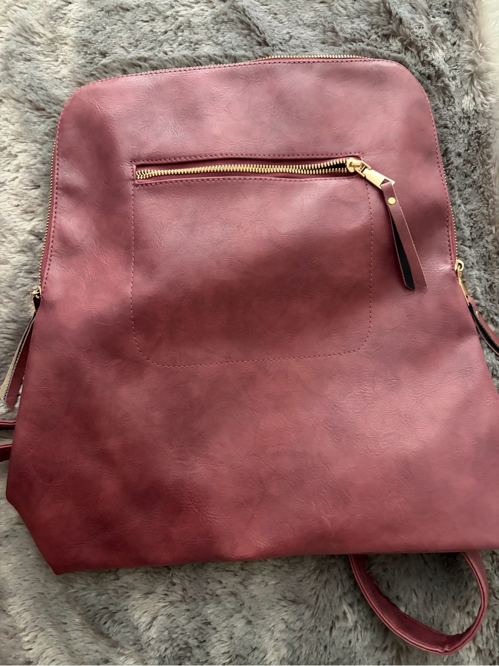 Modern Burgundy Faux Leather Women's Backpack - Sleek Everyday Carry
